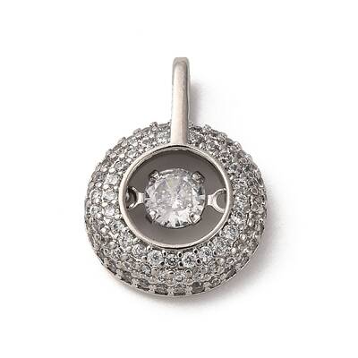 Brass Micro Pave Cubic Zirconia Pendants