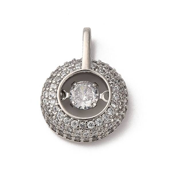 Brass Micro Pave Cubic Zirconia Pendants
