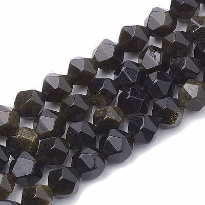 Natural Golden Sheen Obsidian Beads Strands