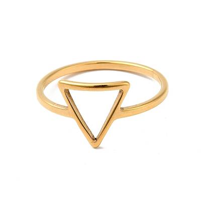 Ion Plating(IP) 201 Stainless Steel Triangle Finger Ring for Women