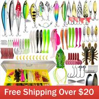 140pcs-Complete Fishing Lure Kit for Beginners – Multi-Species Lure Set with Spoons, Minnows, Soft Baits – Freshwater & S...