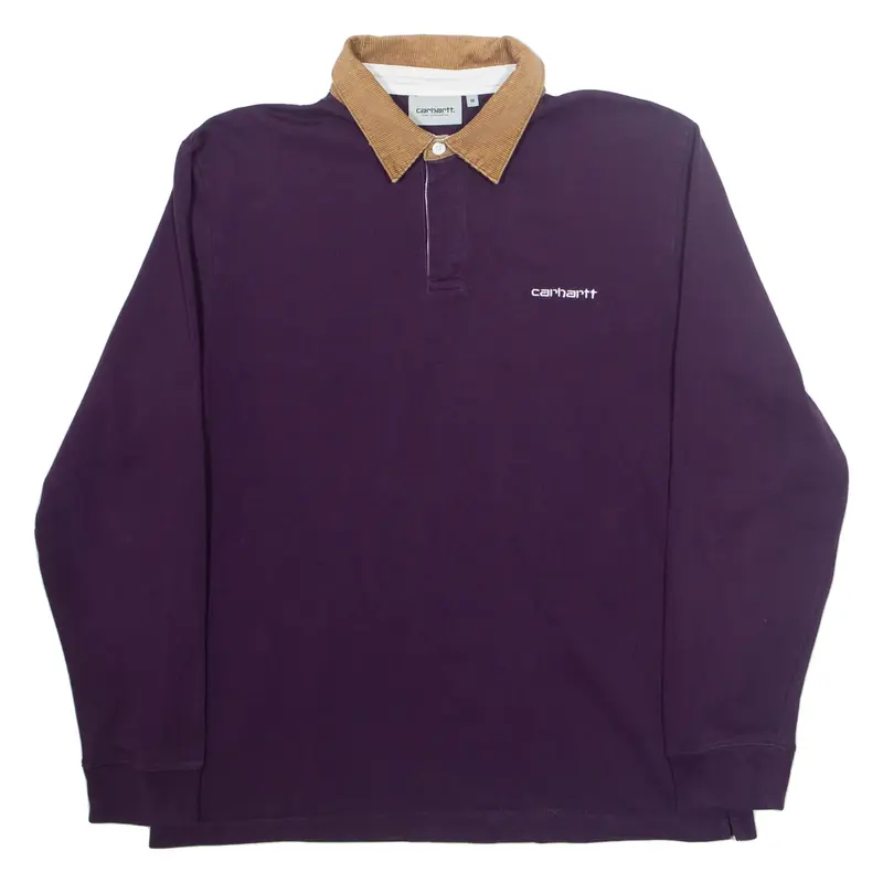 CARHARTT WIP Mens Polo Shirt Purple Long Sleeve M