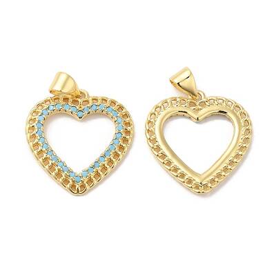 Brass Micro Pave Cubic Zirconia Pendants