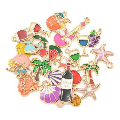 Summer Theme Alloy Enamel Pendants