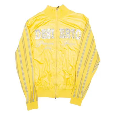 DESIERTO Mens Bomber Jacket Yellow Striped 2XL