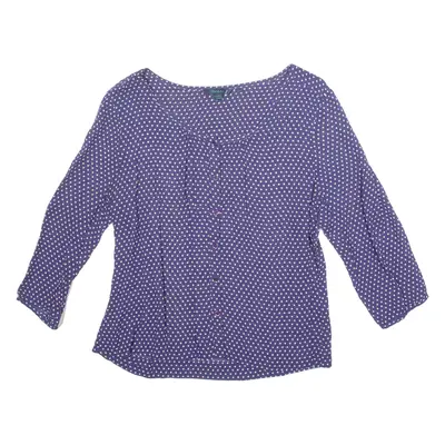 BODEN Sheer Womens Printed Blouse Blue Long Sleeve Spotted UK 18