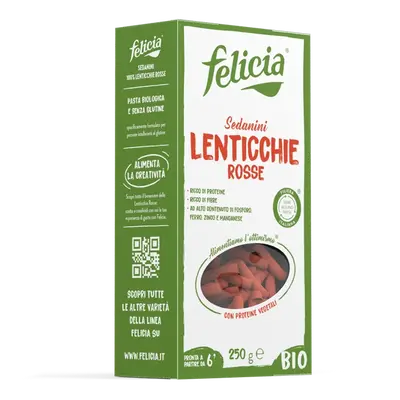 Sedanini with Red Lentils Felicia 250G
