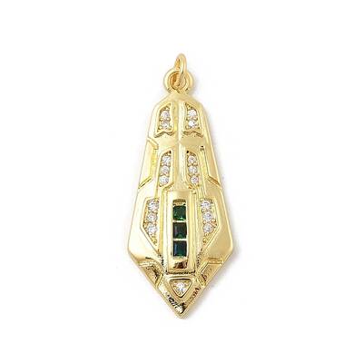 Brass Micro Pave Cubic Zirconia Pendants