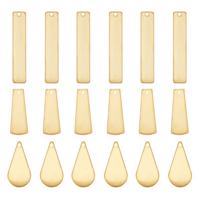 36Pcs 3 Style Brass Pendants