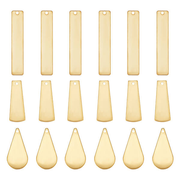 36Pcs 3 Style Brass Pendants