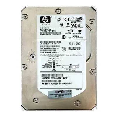AE318-69101 HP 72.8GB Ultra-320 SCSI 15000 3.5-inch Hard Drive