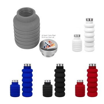 100 Custom 17 oz Collapsible Silicon Water Bottle - FDA Approved & ...