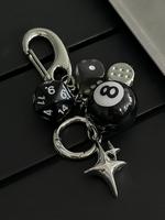 Star & Dice & Billiard Ball Design Keychain, Fashionable Diy Acrylic Keychain for Car Keys for Women & Men, Trendy All-match ...
