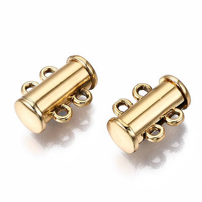 2-Strands Brass Magnetic Slide Lock Clasps
