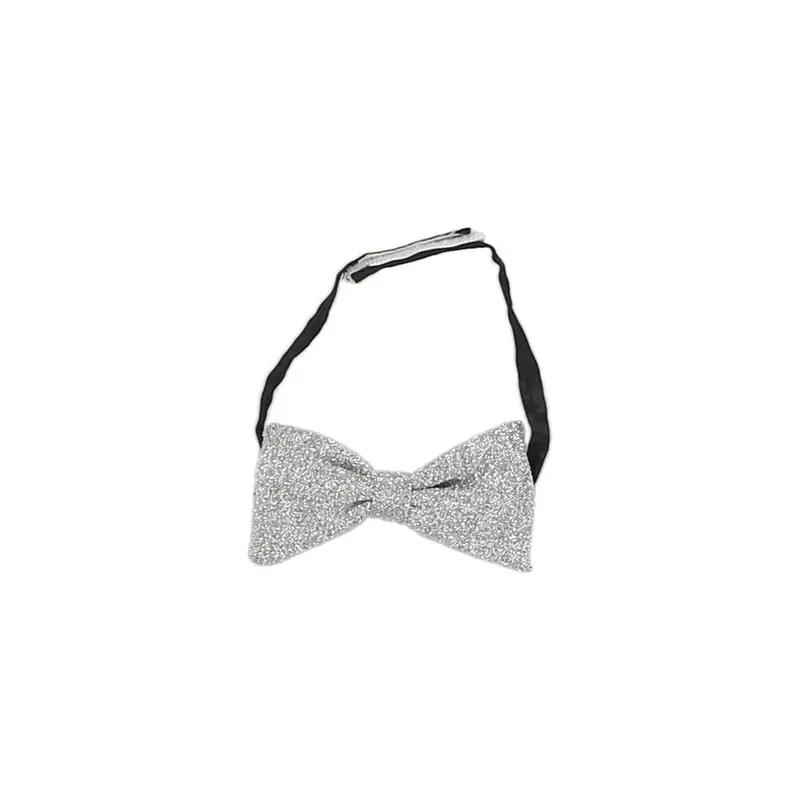 Unbranded Bow Tie - No Size Silver Polyester Blend