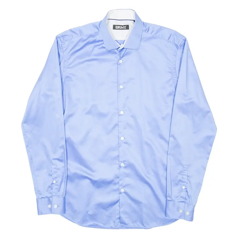 DKNY Mens Formal Shirt Blue Long Sleeve M