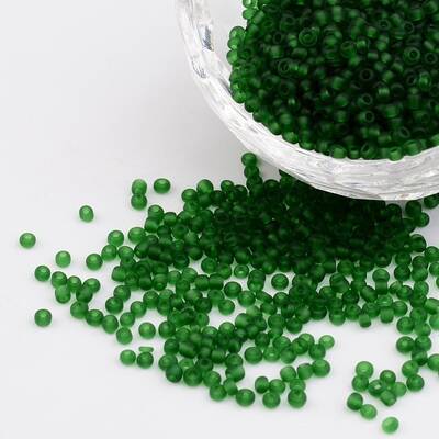 12/0 Frosted Round Glass Seed Beads