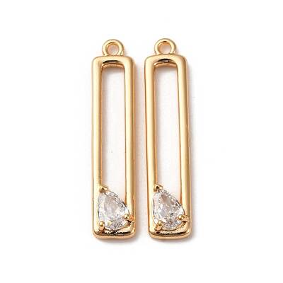 Brass Micro Pave Clear Cubic Zirconia Pendants