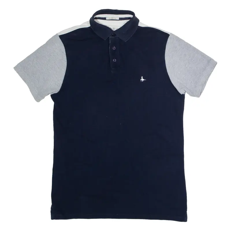 JACK WILLS Mens Polo Shirt Blue Colourblock S