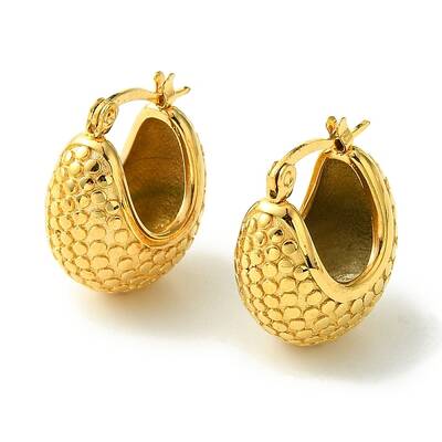 PVD Vacuum Plating 304 Stainless Steel Chunky Hoop Earrings for Women