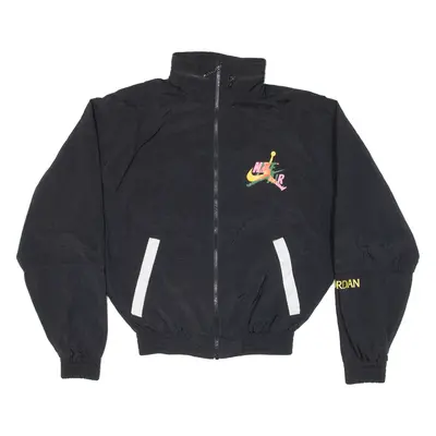 AIR JORDAN Womens Track Jacket Black Nylon Hooded XS