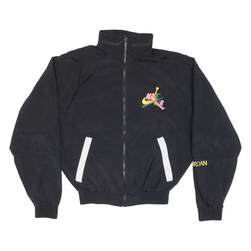 AIR JORDAN Womens Track Jacket Black Nylon Hooded XS