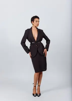 Wool Pencil Skirt | Size: M | Color: Dark Grey