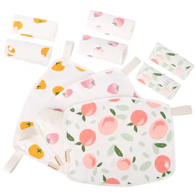 Bebamour Drool and Teething Reversible Cotton Pad For All Carry Positions Baby Carrier White Drool Bib For Boys & Girls infan...