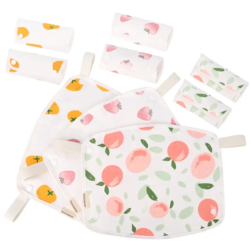 Bebamour Drool and Teething Reversible Cotton Pad For All Carry Positions Baby Carrier White Drool Bib For Boys & Girls infan...