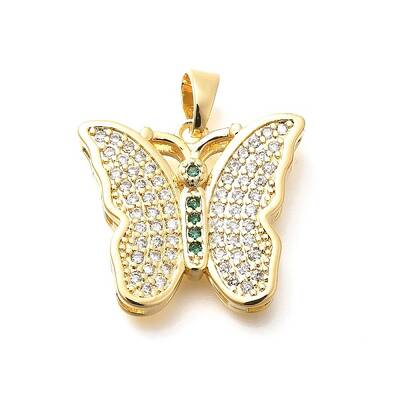 Brass Micro Pave Cubic Zirconia Pendants