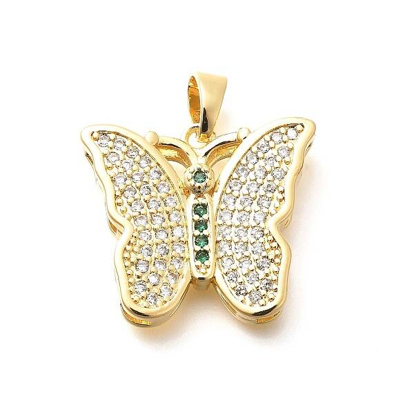 Brass Micro Pave Cubic Zirconia Pendants