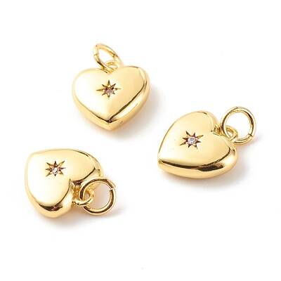 Brass Micro Pave Clear Cubic Zirconia Pendants