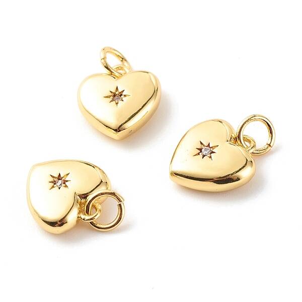 Brass Micro Pave Clear Cubic Zirconia Pendants