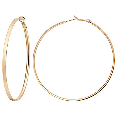 3 Pairs Brass Hoop Earrings for Women