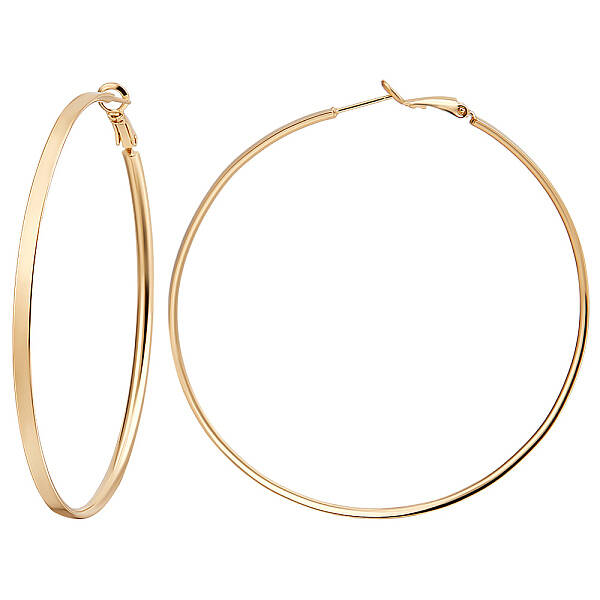 3 Pairs Brass Hoop Earrings for Women
