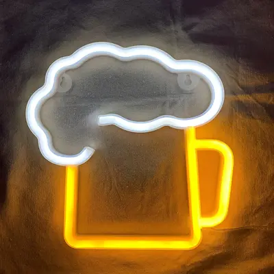 Beer Cup Design Neon Light for Home Decor, Neon Signs, Neon Lamp for Bedroom, Decorative Neon Light For Party Decoration, LED...