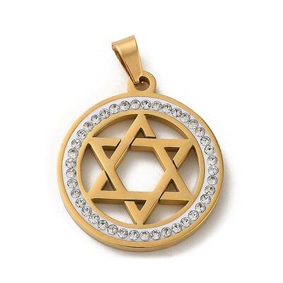 304 Stainless Steel with Rhinestone Pendants