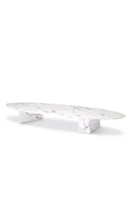 White Marble Oval Coffee Table | Eichholtz Aurore