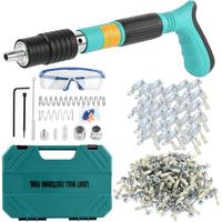 Concrete Nail Gun Kit with 120pcs Nails, 60pcs Round Nail and 60pcs Hook Nail Steel Nail Gun for Concrete, 5 Speed Adjustable...