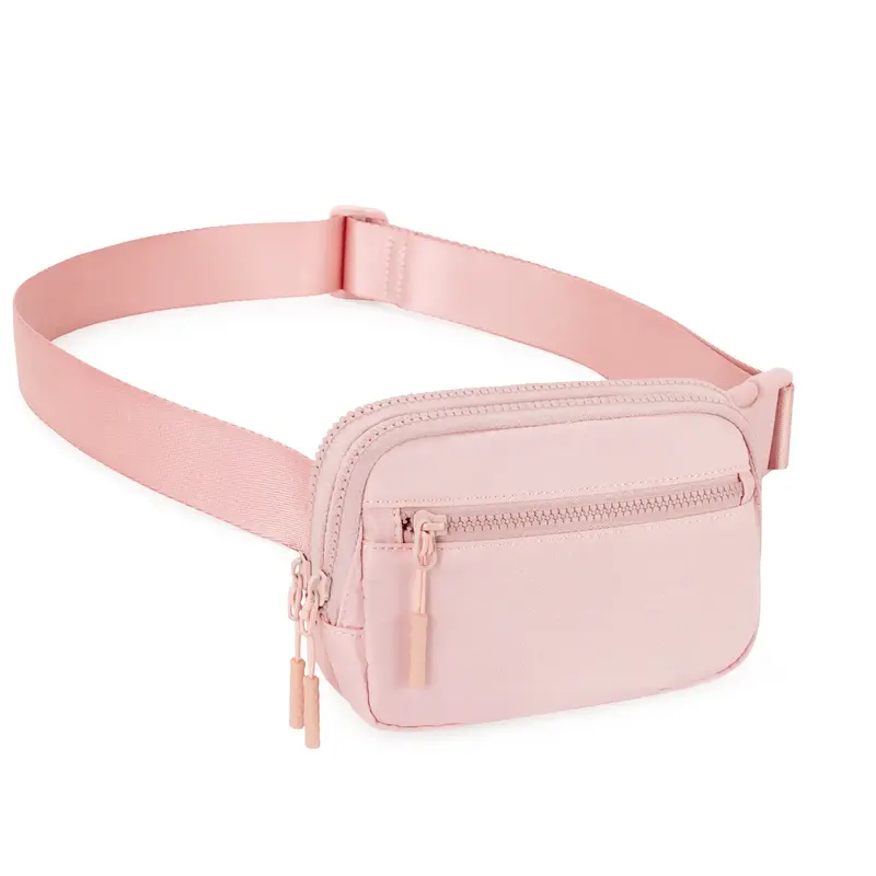 WESTBRONCO FallFreshness Fanny Packs for Women Men Waterproof Pink Belt Bag with 4 Zipper Pockets Fashion Waist Packs for Fal...