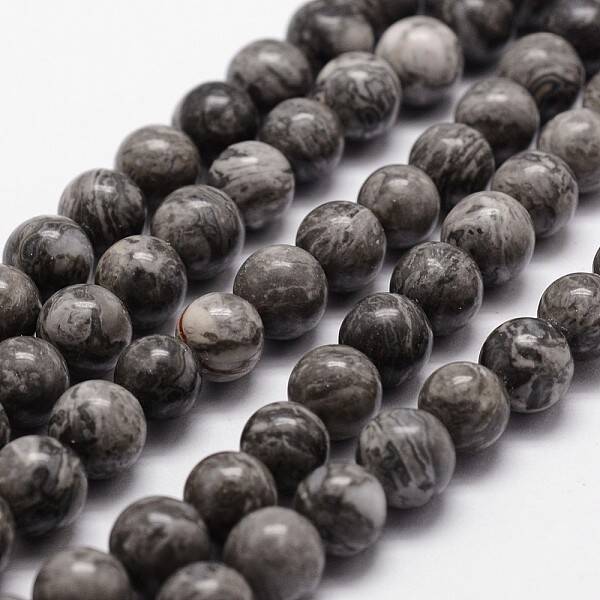 Natural Map Stone/Picasso Stone/Picasso Jasper Bead Strands