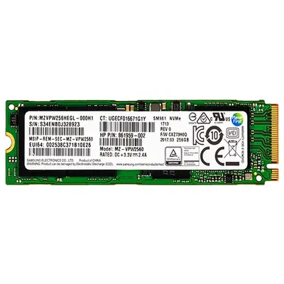 MZVPW256HEGL-000H1 Samsung SM961 Series 256GB M.2 2280 PCI Express NVMe 3.0x4 Multi-Level Cell Solid State Drive