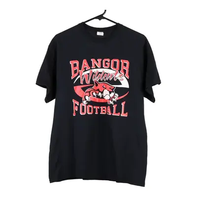 Bangor Wildcats Gildan College T-Shirt - Large Black Cotton