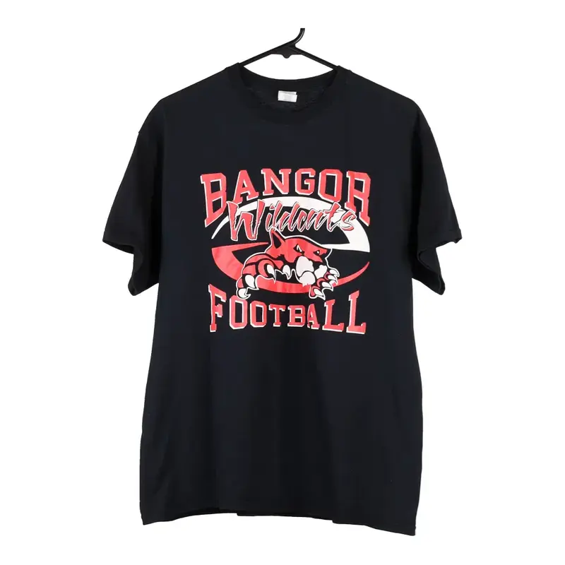 Bangor Wildcats Gildan College T-Shirt - Large Black Cotton