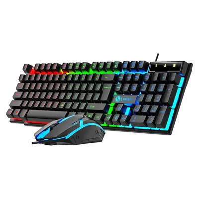 Wired Gaming Keyboard & Mouse Combo, USB Wired LED Backlight Keyboard & Mouse Set, Gaming Accessories for PC & Laptop