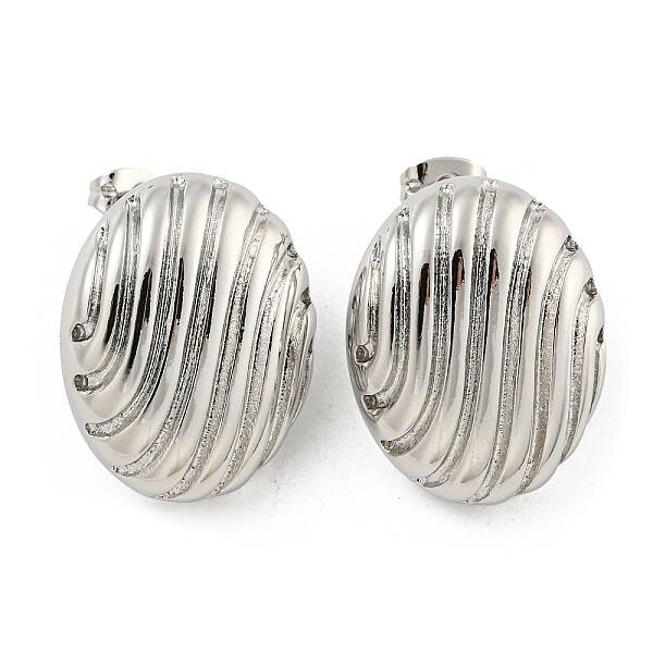 Rack Plating Brass Stud Earrings