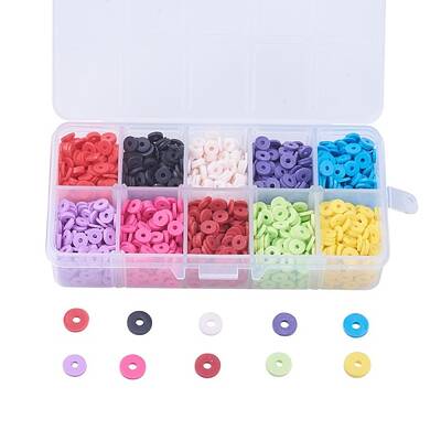 10 Colors Handmade Polymer Clay Beads