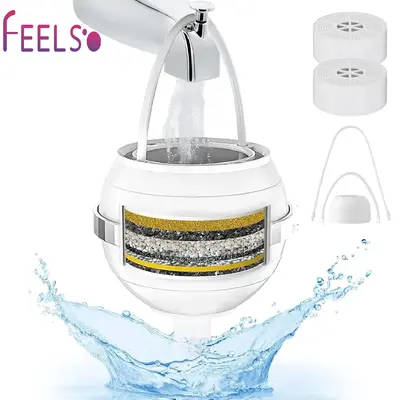FEELSO Bath Water Filter for Tub Faucet with Overflow,2,500 Gallons of Filtration,Remove contaminants,Chlorineand Fluoride,Ha...