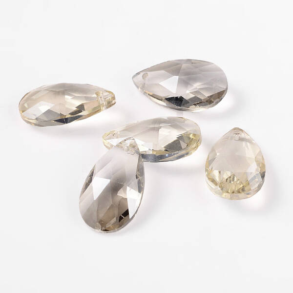 Faceted Teardrop Glass Pendants