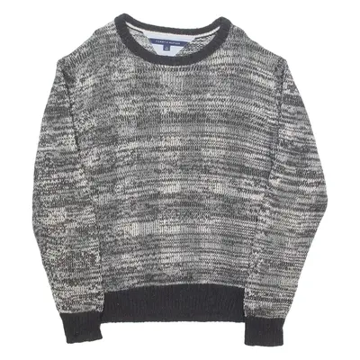 TOMMY HILFIGER Mens Jumper Grey Chunky Knit L